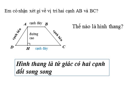 Bài giảng Hình học Lớp 8 - Hình thang