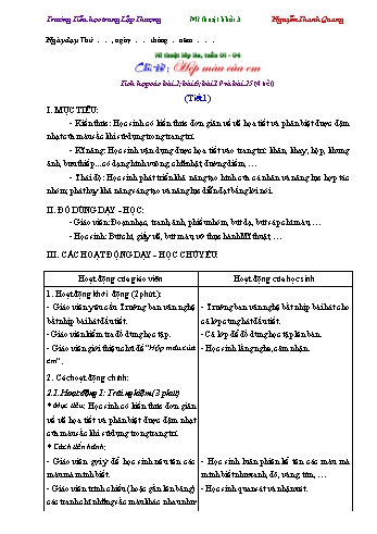 Bài giảng Mĩ thuật Lớp 3 - Tuần 33-35 - Nguyễn Thanh Quang