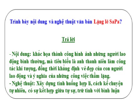 Bài giảng Ngữ văn Lớp 9 - Tiêt 73+74: Văn bản Chiếc lược ngà