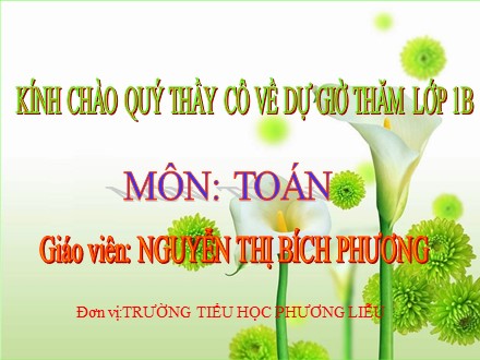 Bài giảng Toán Lớp 1 - Số 0 trong phép trừ - Nguyễn Thị Bích Phương