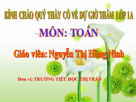 Bài giảng Toán Lớp 1 - Số 0 trong phép trừ - Nguyễn Thị Hồng Ninh