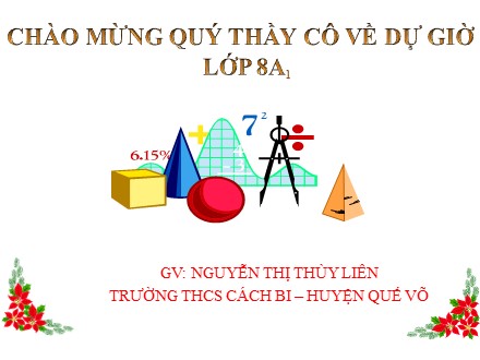 Bài giảng Toán Lớp 8 - Tiết 35: Luyện tập diện tích hình thang