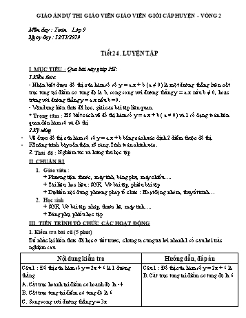 Giáo án Toán Lớp 9 - Tiết 24: Luyện tập