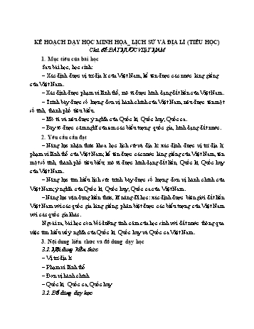 Kế hoạch dạy học minh họa Lịch sử và Địa lí Tiểu học - Chủ đề: Đất nước Việt Nam