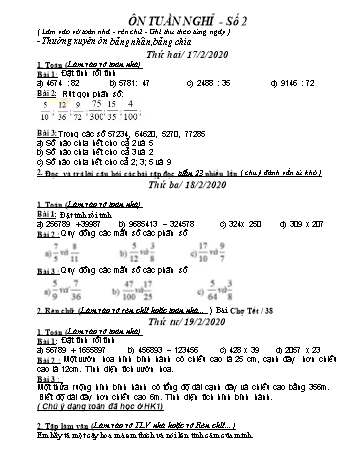 Ôn tập nghỉ dịch Toán và Tiếng Việt Lớp 5 - Đề số 2