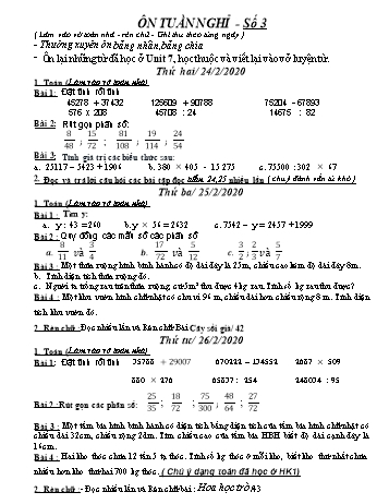 Ôn tập Toán và Tiếng Việt Lớp 5 - Đề số 3