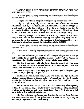 Tài liệu Module THCS - Module 6: Xây dựng môi trường học tập cho học sinh THCS
