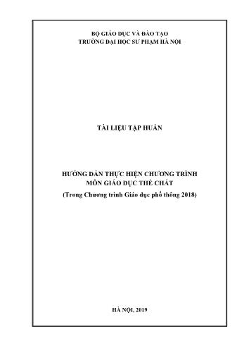 Tài liệu tập huấn Hướng dẫn thực hiện chương trình môn Giáo dục thể chất (trong chương trình giáo dục phổ thông 2018)