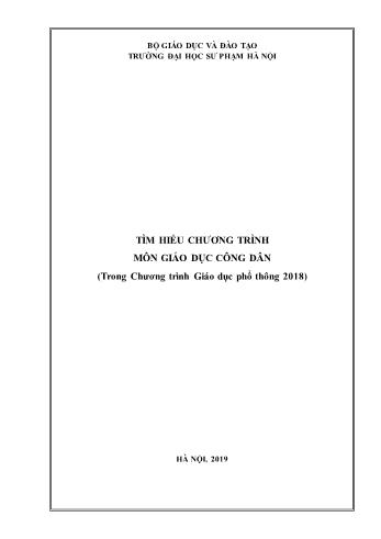 Tìm hiểu chương trình môn Giáo dục công dân (trong chương trình giáo dục phổ thông 2018)