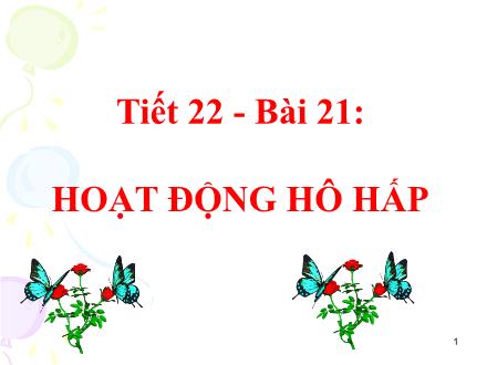 Bài giảng Sinh học Lớp 8 - Tiết 22, Bài 21: Hoạt động hô hấp