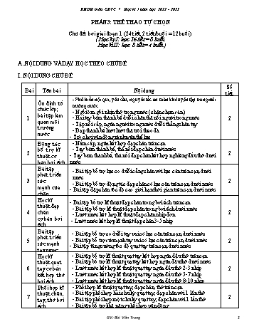 Kế hoạch bài dạy GDTC Lớp 7 - Chương trình học kì I - Năm học 2022-2023 - Bùi Văn Trung