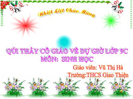 Bài giảng Sinh học Lớp 9 - Tiết 22, Bài 21: Đột biến gen - Vũ Thị Hà