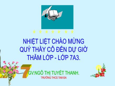 Bài giảng Toán Lớp 7 - Tiết 13: Bài tập cuối chương I - Ngô Thị Tuyết Thanh