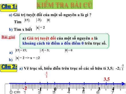 Bài giảng Toán Lớp 7 - Tiết 4, Bài 4: Giá trị tuyệt đối của một số hữu tỉ. Cộng, trừ, nhân, chia số thập phân