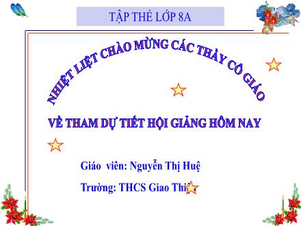 Bài giảng Vật lí Lớp 8 - Tiết 9, Bài 7: Áp suất - Nguyễn Thị Huệ
