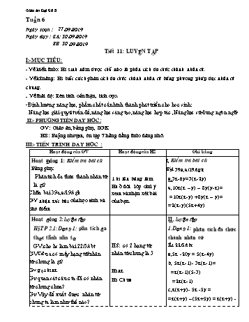 Giáo án Đại số Lớp 8 - Tiết 11+12 - Năm học 2019-2020