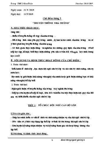 Giáo án HĐNGLL Lớp 6 - Chương trình cả năm - Năm học 2018-2019 - Trường THCS Giao Thiện