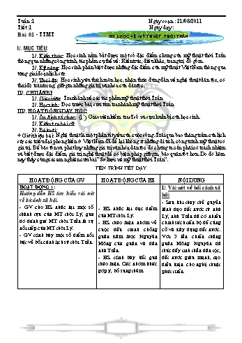 Giáo án Mĩ thuật Lớp 7 - Tuần 1 đến Tuần 31