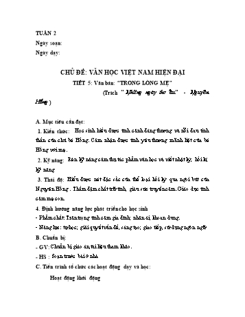 Giáo án Ngữ văn Lớp 8 - Tuần 2