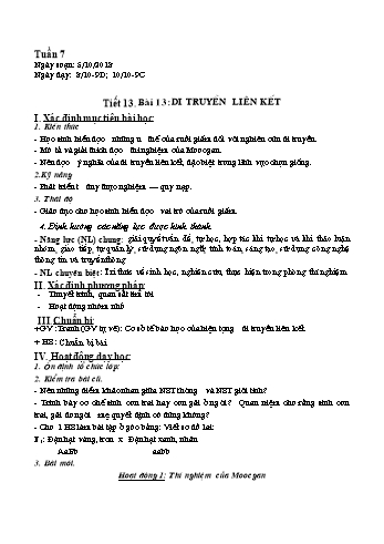 Giáo án Sinh học Lớp 9 - Bài 13+14 - Năm học 2018-2019