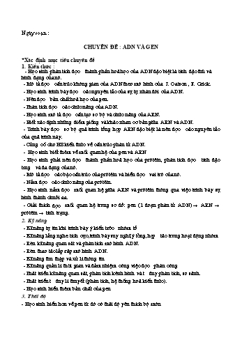 Giáo án Sinh học Lớp 9 - Bài 15+16 - Năm học 2019-2020