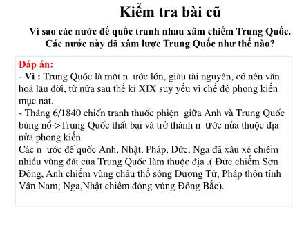 Bài giảng Lịch sử Lớp 8 - Tiết 15, Bài 11: Các nước Đông Nam Á cuối thế kỉ XIX đầu thế kỉ XX