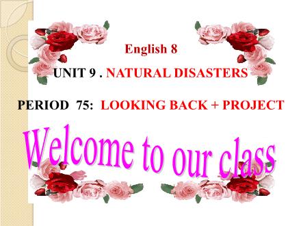 Bài giảng Tiếng Anh 8 - Period 75, Unit 3: Unit 9: Natural disasters - Lesson: Looking back + Project