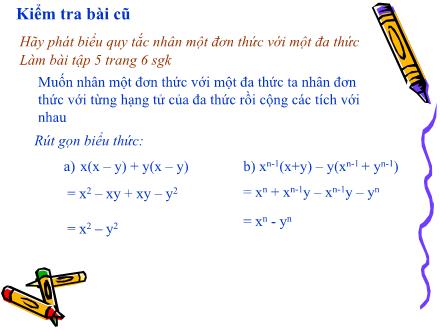 Bài giảng Toán Lớp 8 - Tiết 2: Nhân đa thức với đa thức